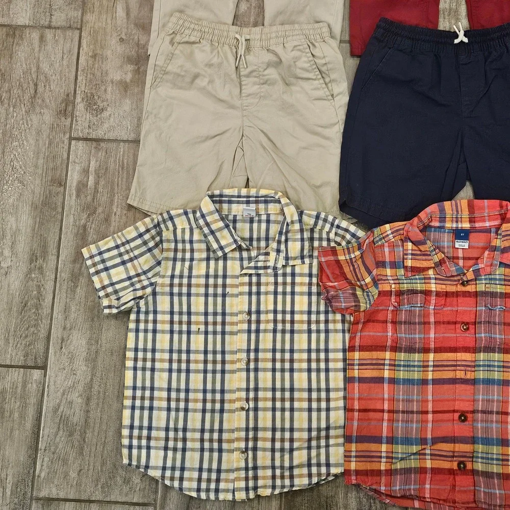 Old Navy Carters Kids Clothing Lot of 17 Boys Size 5T Plaid Shirts Pants Shorts